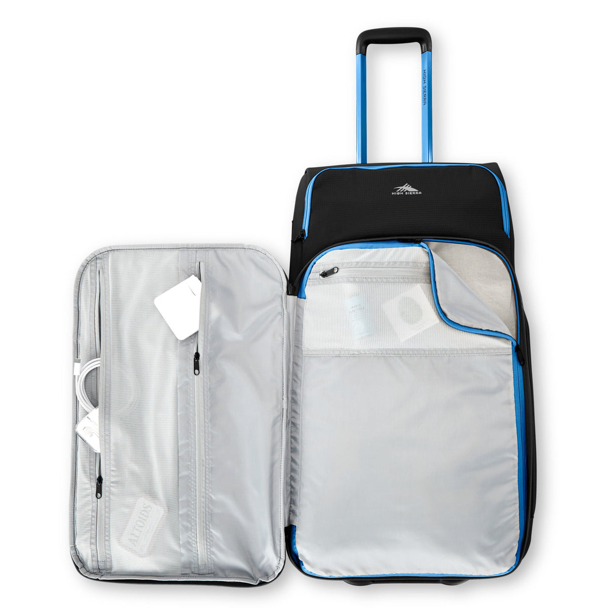 High Sierra Hi-Life Wheeled Duffle (32") in the color Black/Blue.