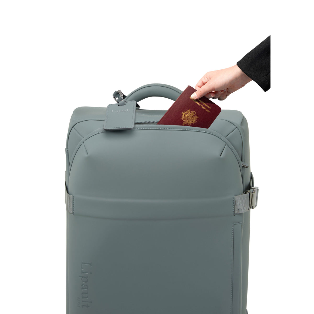Lipault LOST IN BERLIN Wheeled Duffle in the color Cement Storm.