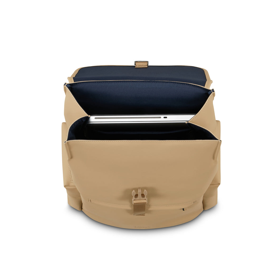 Lipault LOST IN BERLIN Mini Cargo Backpack in the color Sandstone.