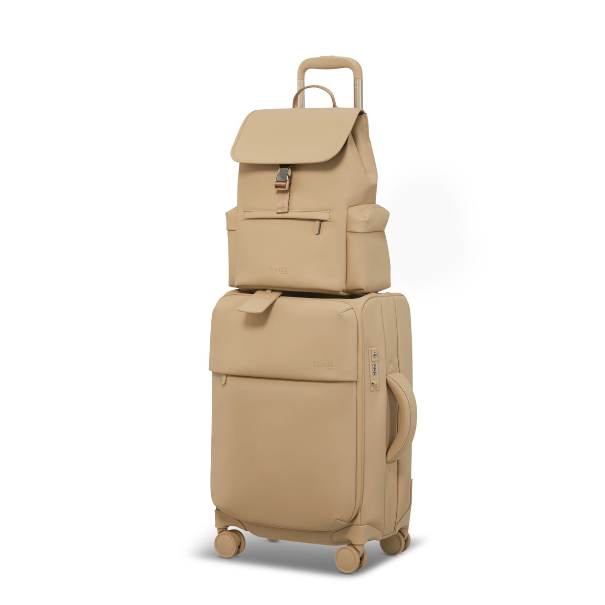 Lipault LOST IN BERLIN Mini Cargo Backpack in the color Sandstone.
