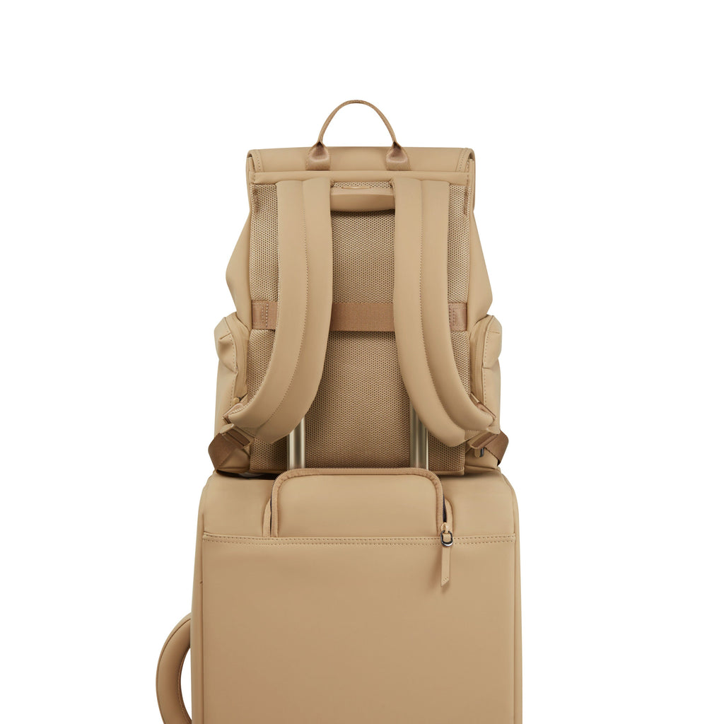 Lipault LOST IN BERLIN Mini Cargo Backpack in the color Sandstone.