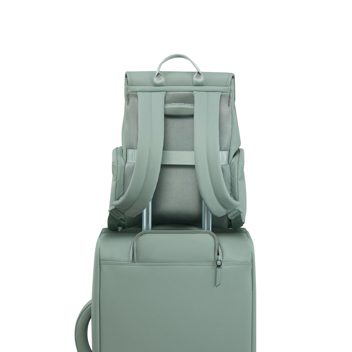 Lipault LOST IN BERLIN Mini Cargo Backpack in the color Yoga Green.