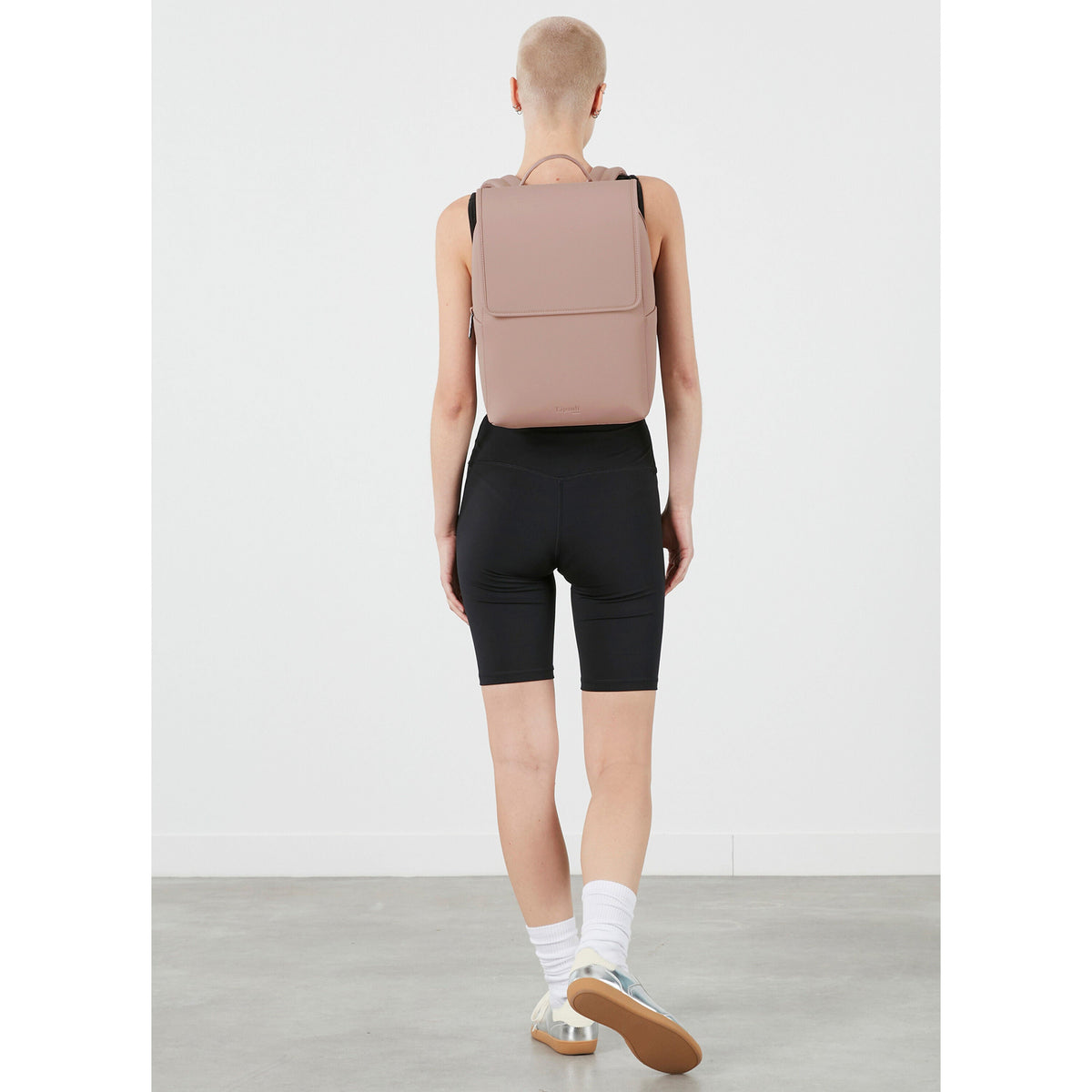Lipault Lost In Berlin Square Backpack 2.0 in the color Rose Quartz.
