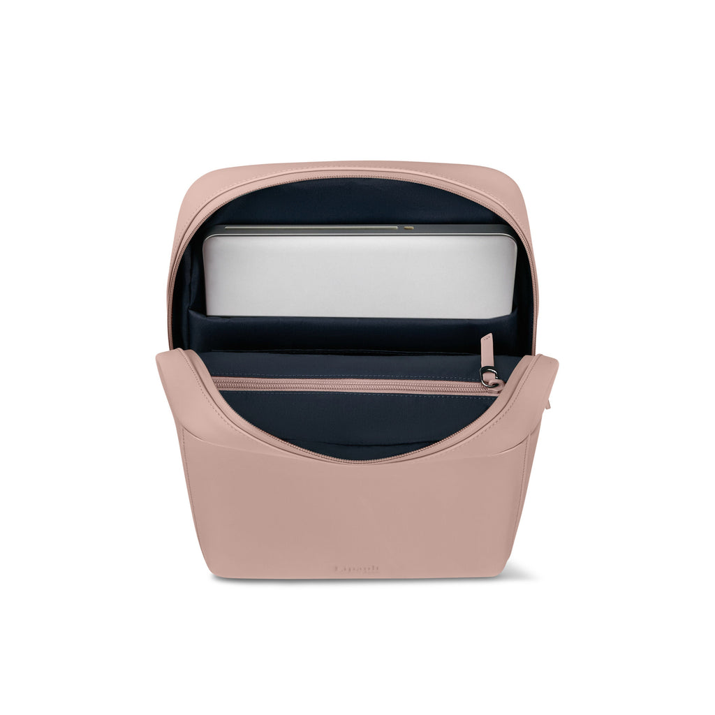 Lipault Lost In Berlin Square Backpack 2.0 in the color Rose Quartz.