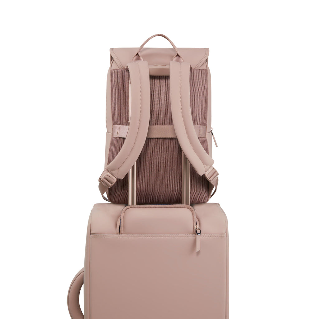 Lipault Lost In Berlin Square Backpack 2.0 in the color Rose Quartz.