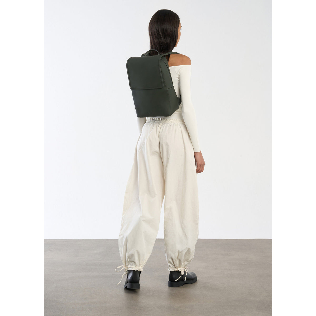 Lipault Lost In Berlin Square Backpack 2.0 in the color Dark Moss.