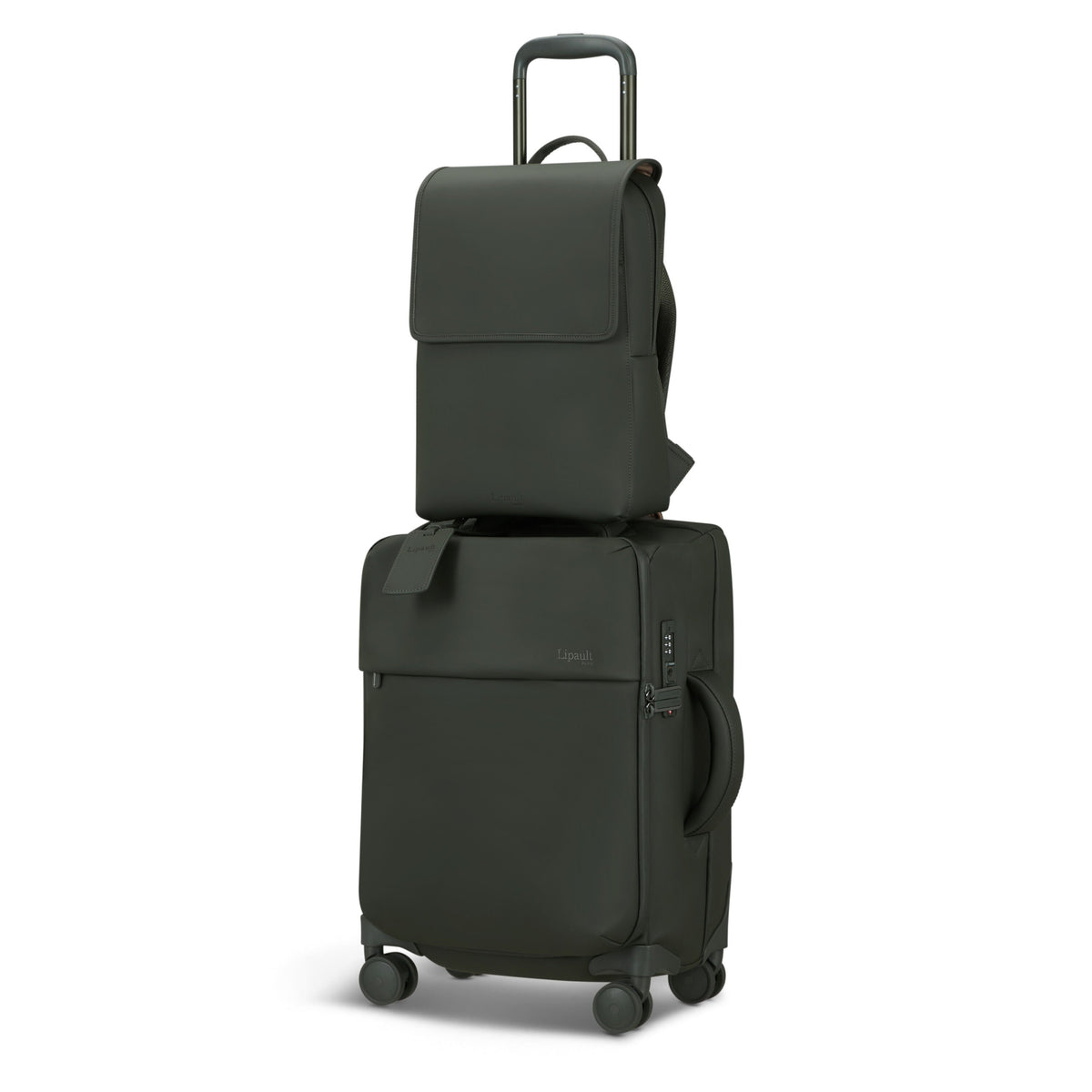 Lipault Lost In Berlin Square Backpack 2.0 in the color Dark Moss.
