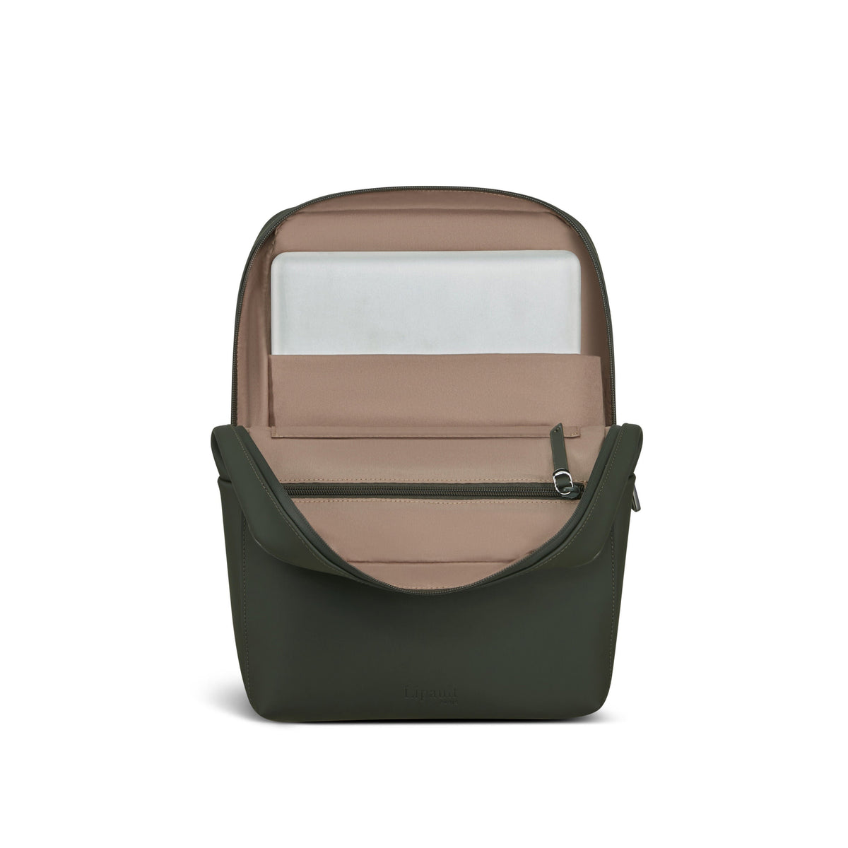 Lipault Lost In Berlin Square Backpack 2.0 in the color Dark Moss.