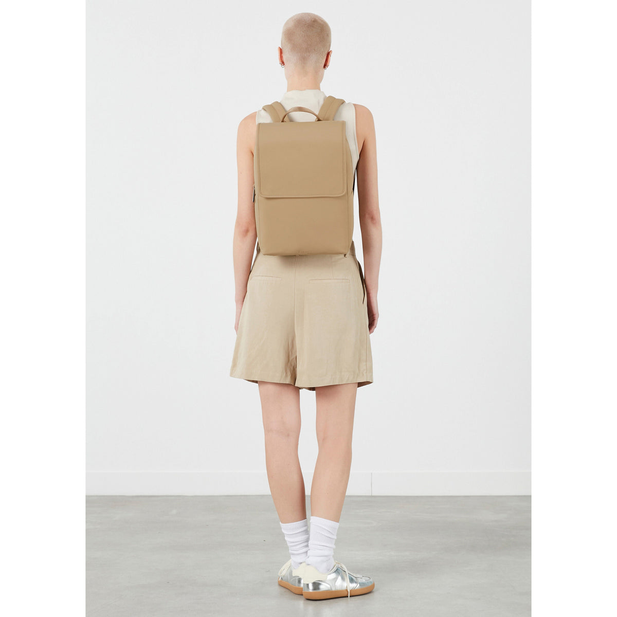 Lipault Lost In Berlin Square Backpack 2.0 in the color Sandstone.