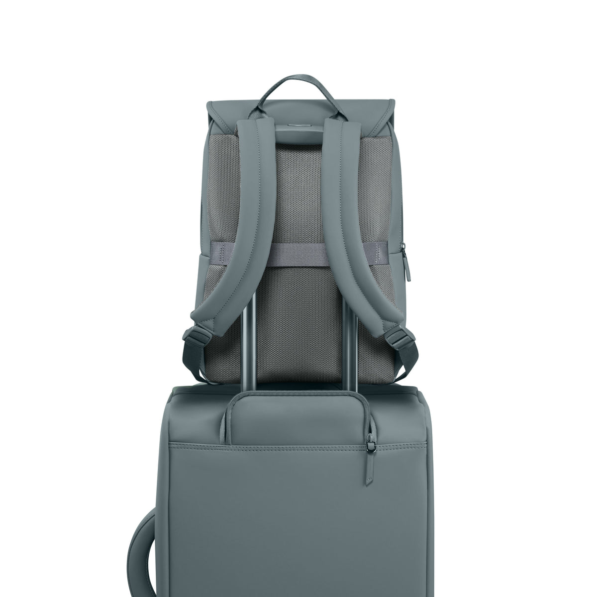 Lipault Lost In Berlin Square Backpack 2.0 in the color Cement Storm.