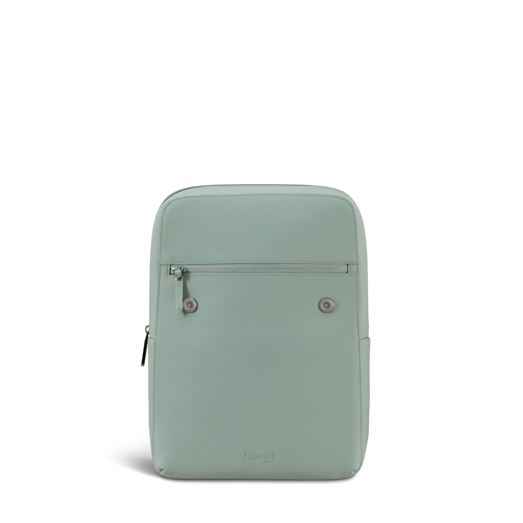 Lipault Lost In Berlin Square Backpack 2.0 in the color Yoga Green.