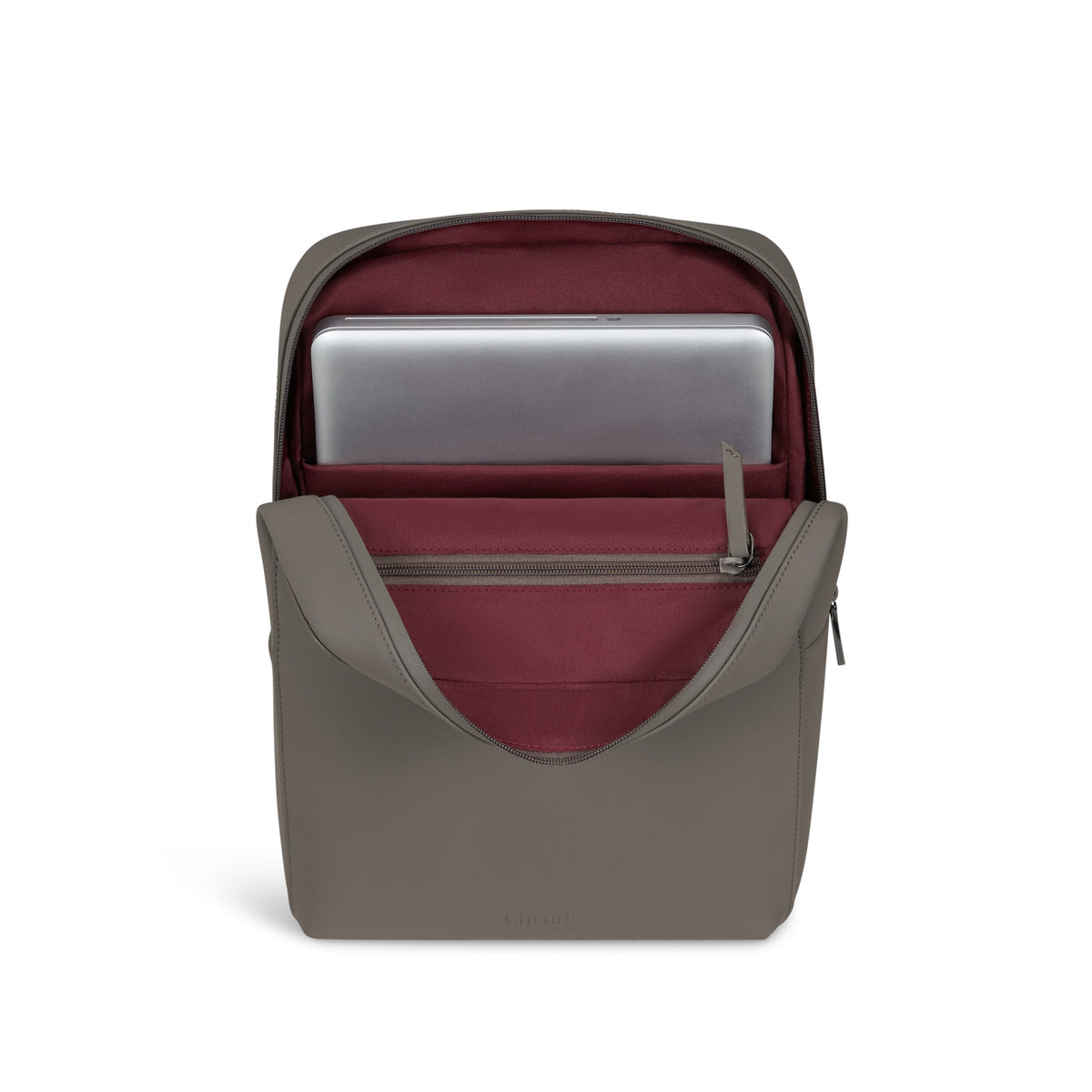 Lipault Lost In Berlin Square Backpack 2.0 in the color Ash Stone.