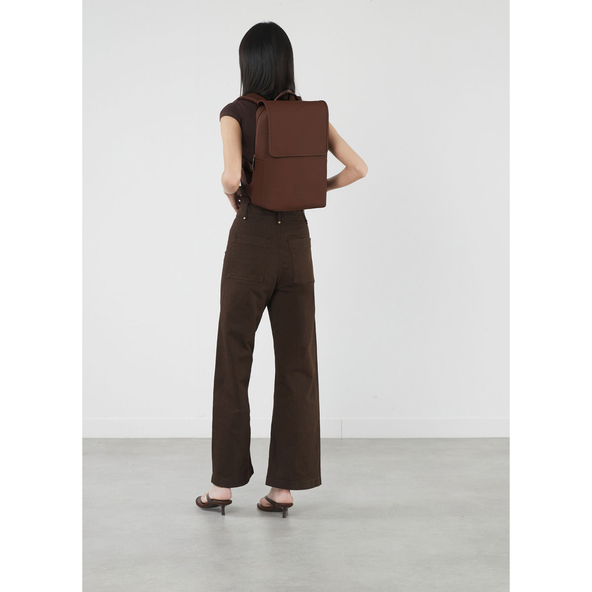 Lipault Lost In Berlin Square Backpack 2.0 in the color Spiced Mocha.