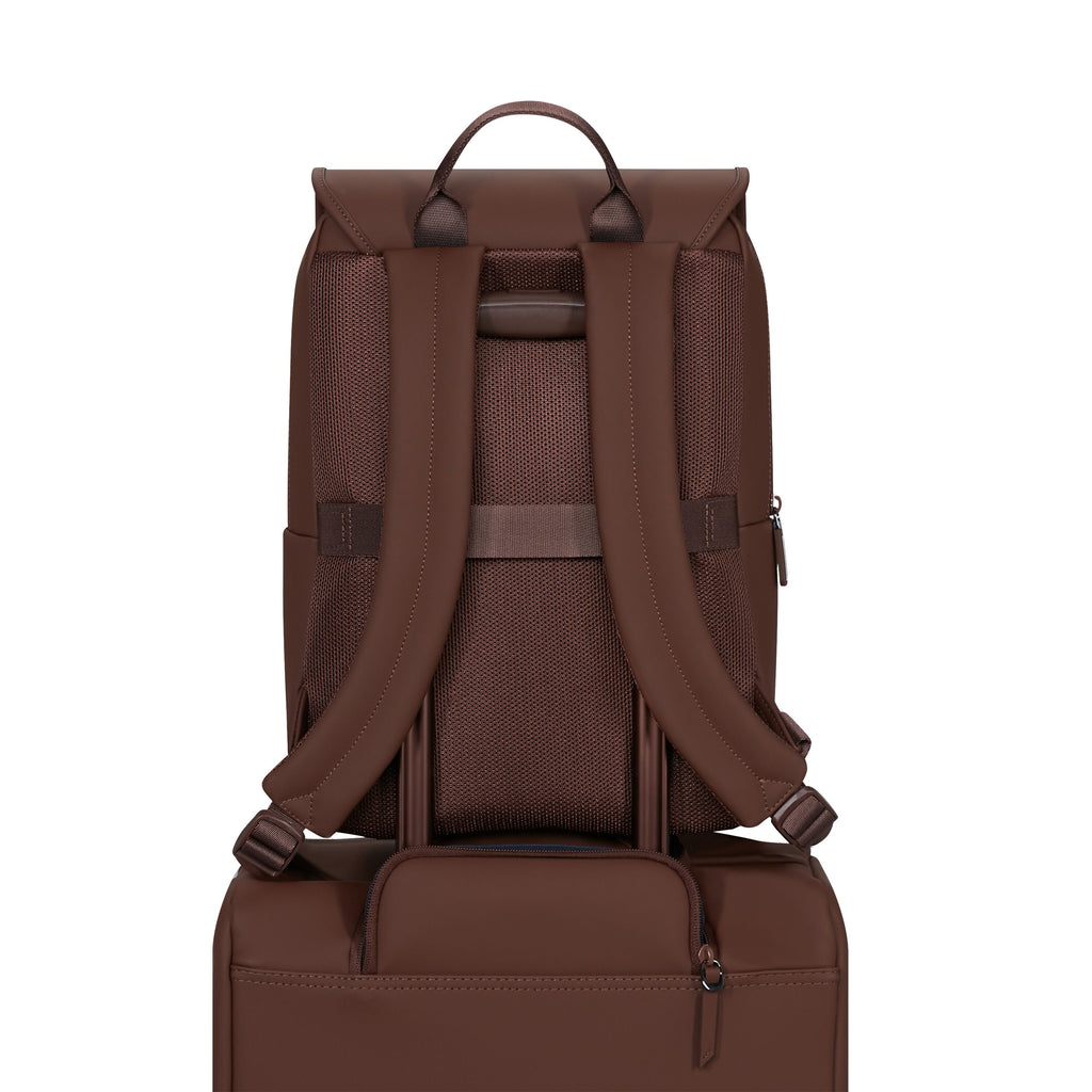 Lipault Lost In Berlin Square Backpack 2.0 in the color Spiced Mocha.