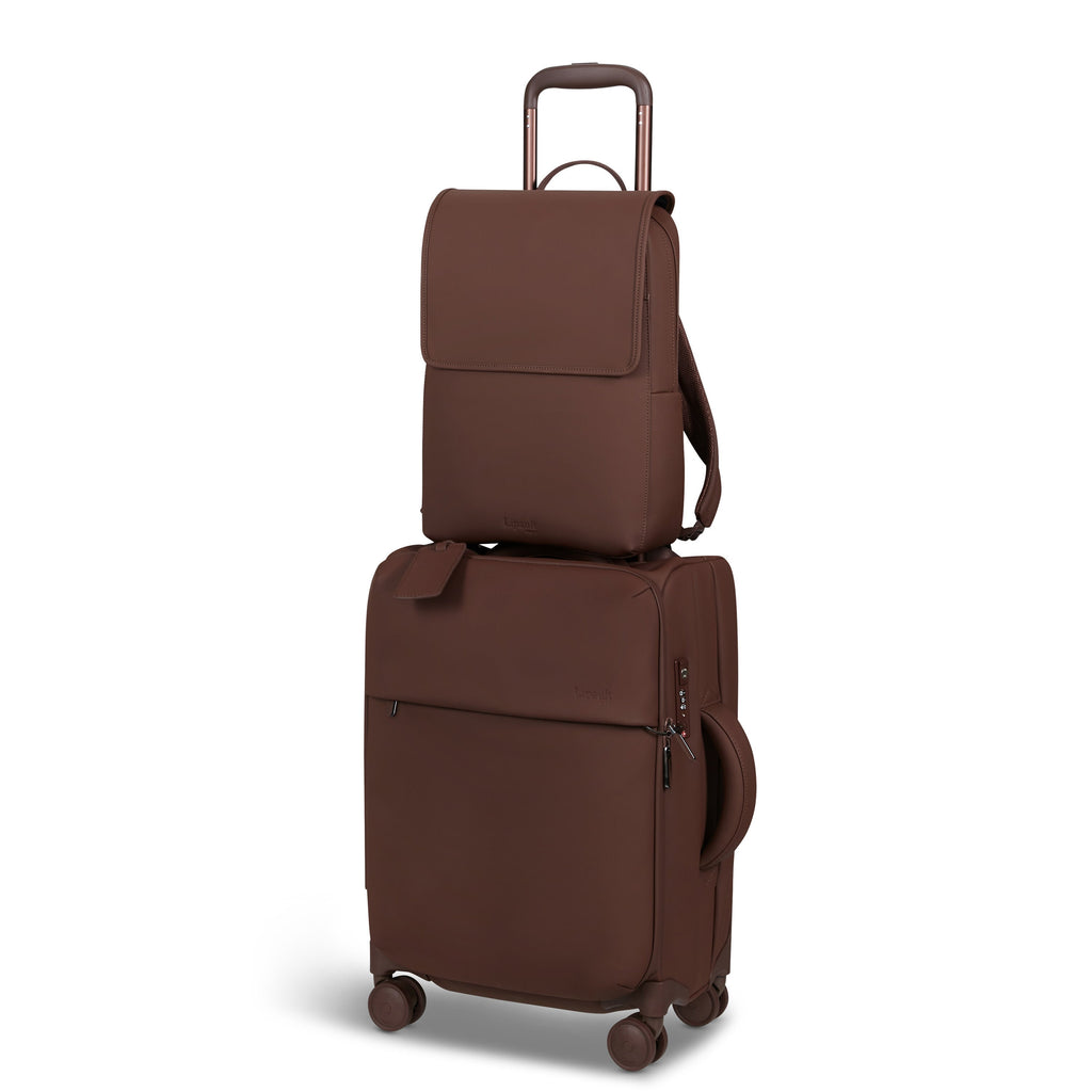 Lipault Lost In Berlin Square Backpack 2.0 in the color Spiced Mocha.