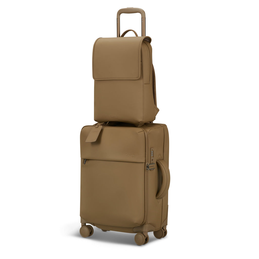 Lipault Lost In Berlin Square Backpack 2.0 in the color Golden Mud.