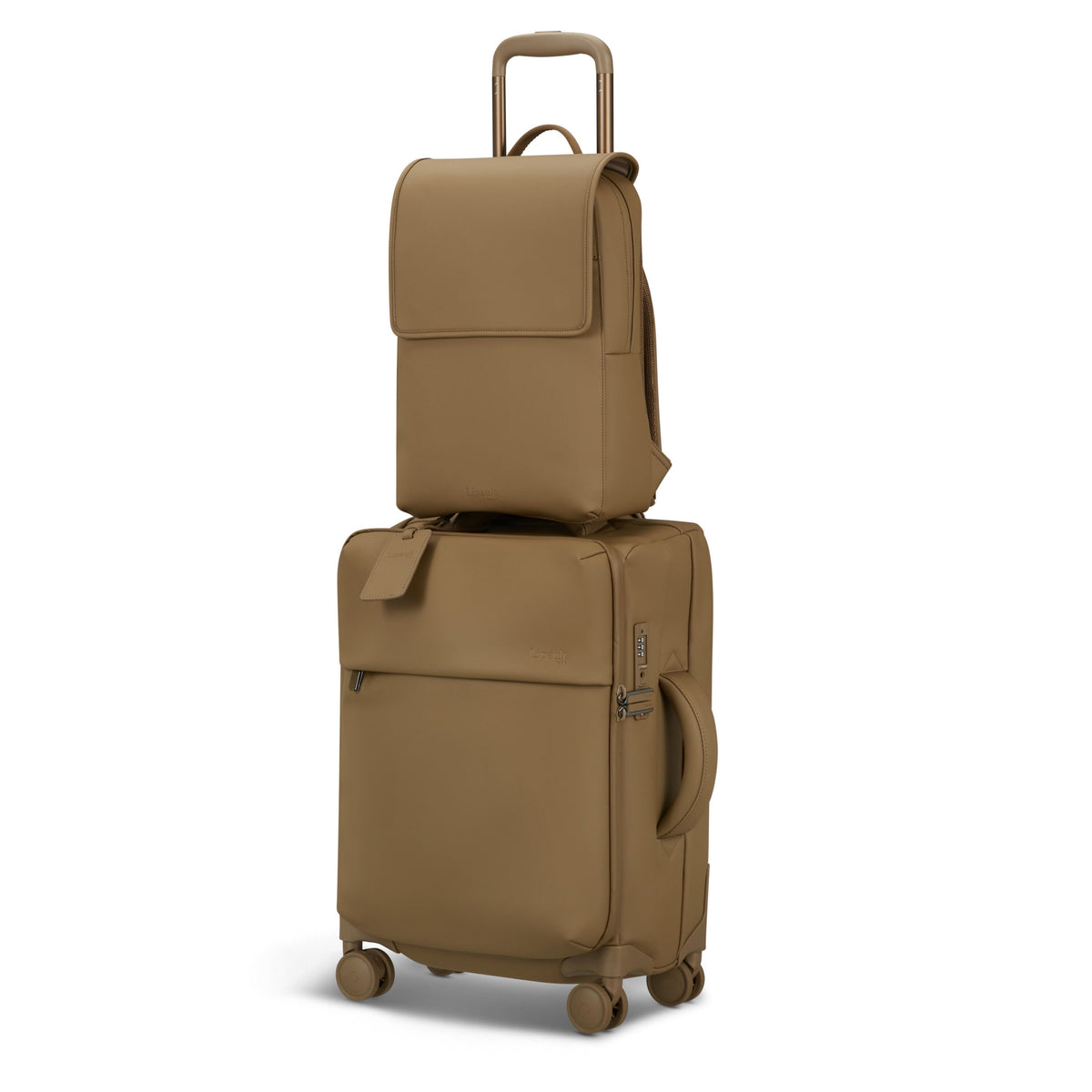 Lipault Lost In Berlin Square Backpack 2.0 in the color Golden Mud.