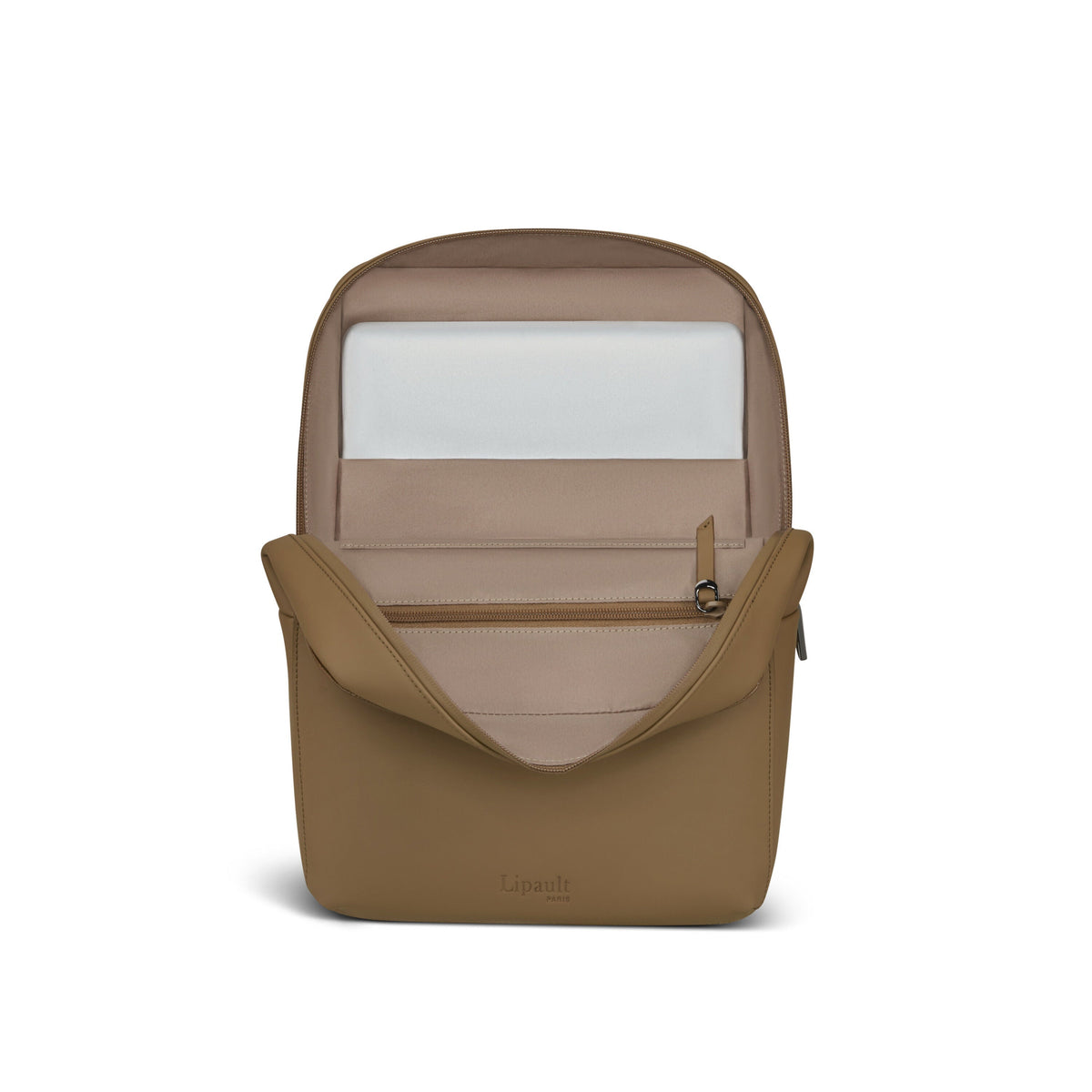 Lipault Lost In Berlin Square Backpack 2.0 in the color Golden Mud.