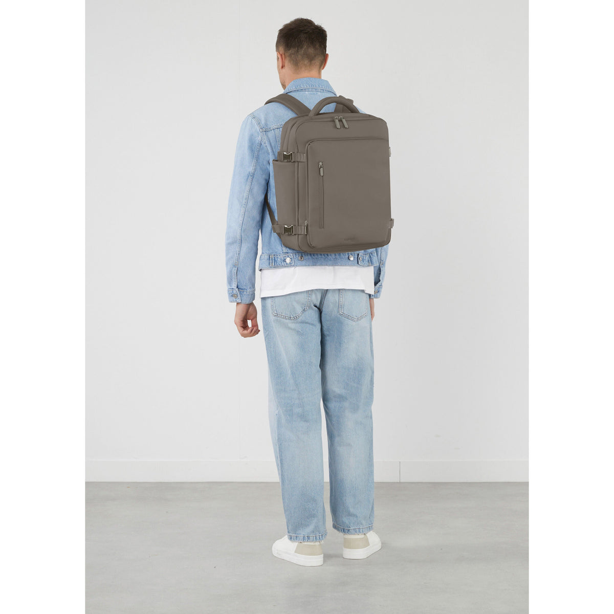 Lipault LOST IN BERLIN Travel Backpack 2.0 in the color Ash Stone.