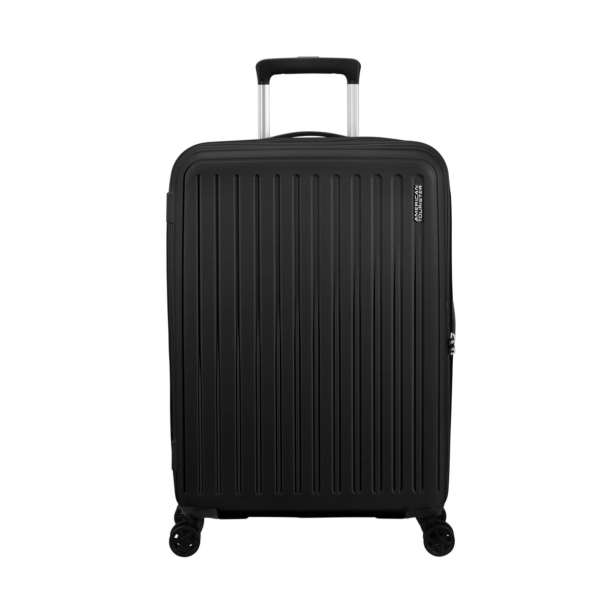 American Tourister Rejoy Spinner Medium in the color True Black.
