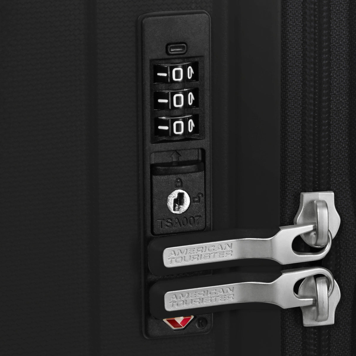 American Tourister Rejoy Spinner Medium in the color True Black.