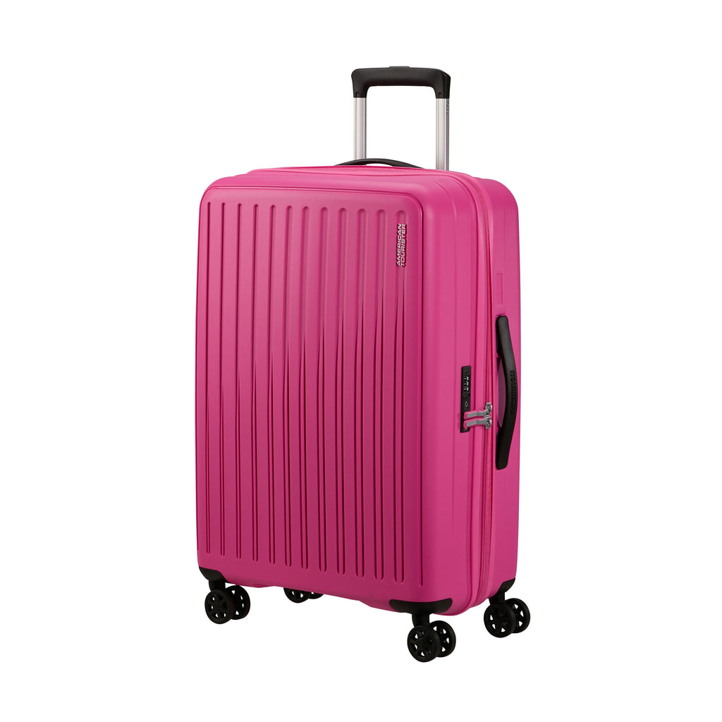 American Tourister Rejoy Spinner Medium in the color Hawaiian Pink.
