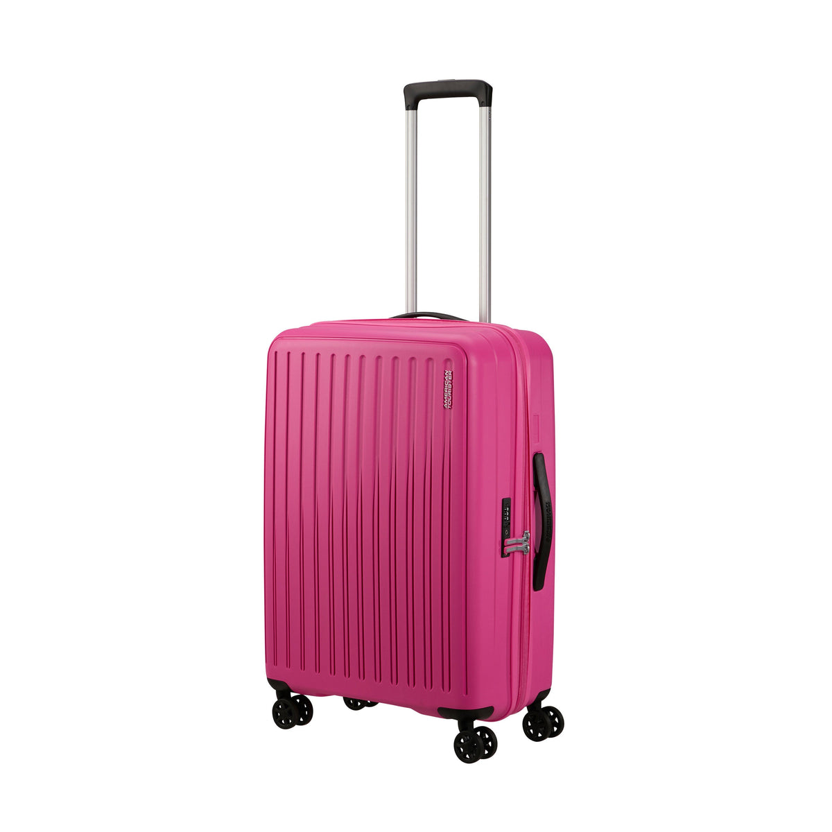 American Tourister Rejoy Spinner Medium in the color Hawaiian Pink.