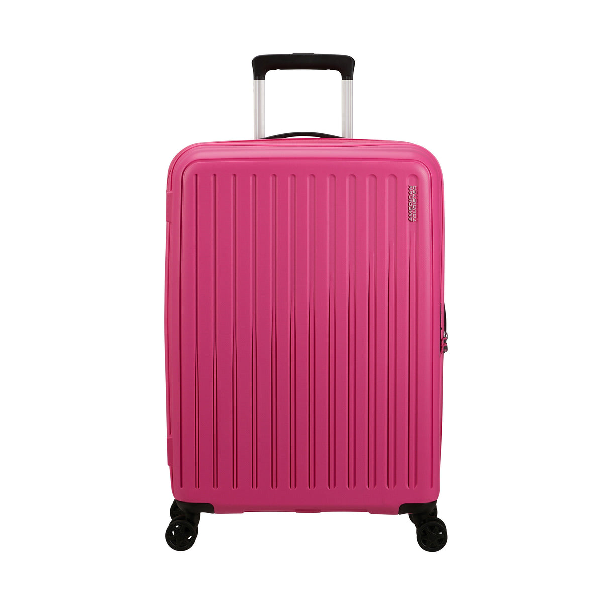 American Tourister Rejoy Spinner Medium in the color Hawaiian Pink.