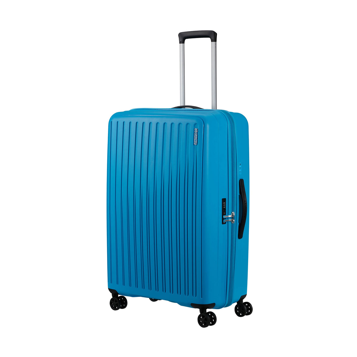 American Tourister Rejoy Spinner Large in the color Azure Blue.
