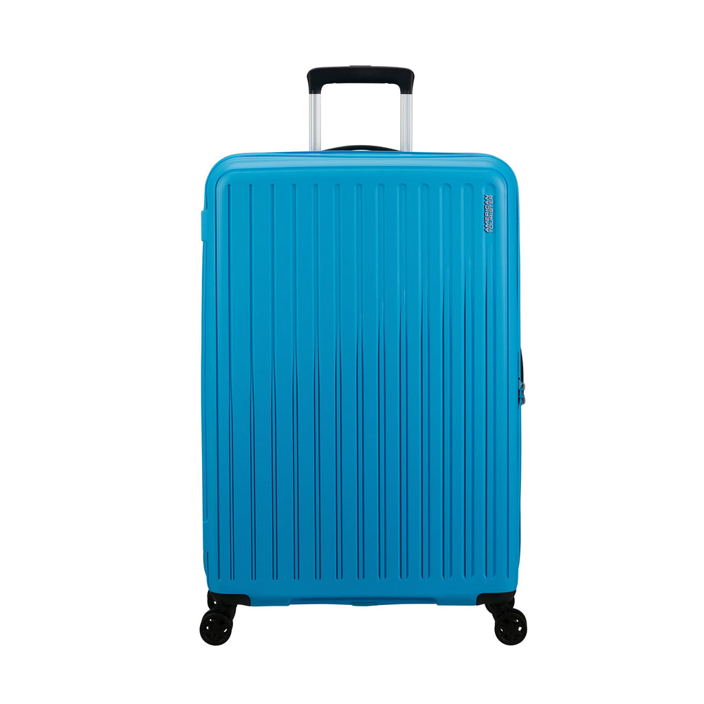 American Tourister Rejoy Spinner Large in the color Azure Blue.