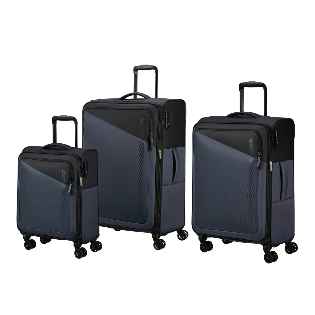 American Tourister Daring Dash 3 Piece Set in the color Black/Grey.