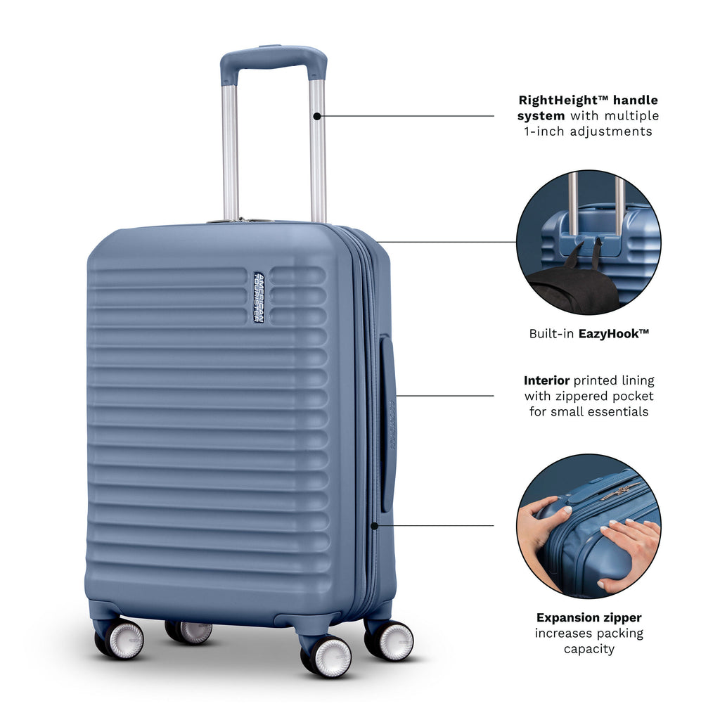 American Tourister Stratum 3.0 Spinner Medium in the color Elemental Blue.