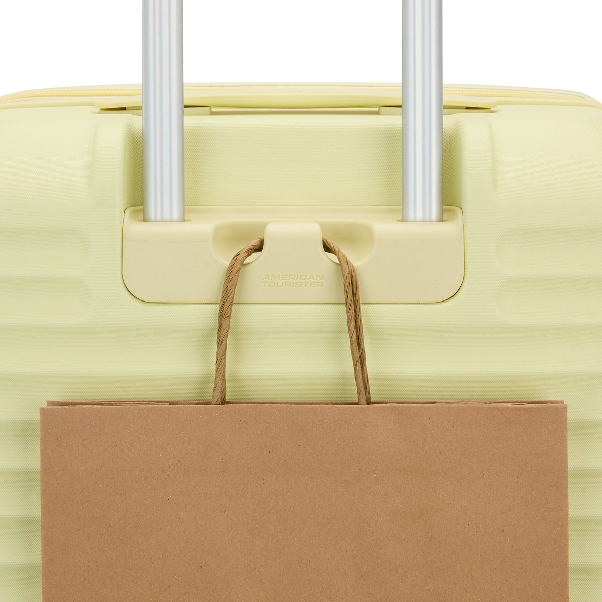 American Tourister Stratum 3.0 Spinner Medium in the color Celestial Yellow.