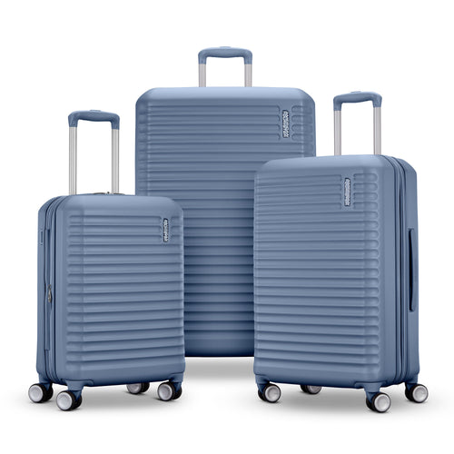 American Tourister Stratum 3.0 3 Piece Set (CO/M/L) in the color Elemental Blue.