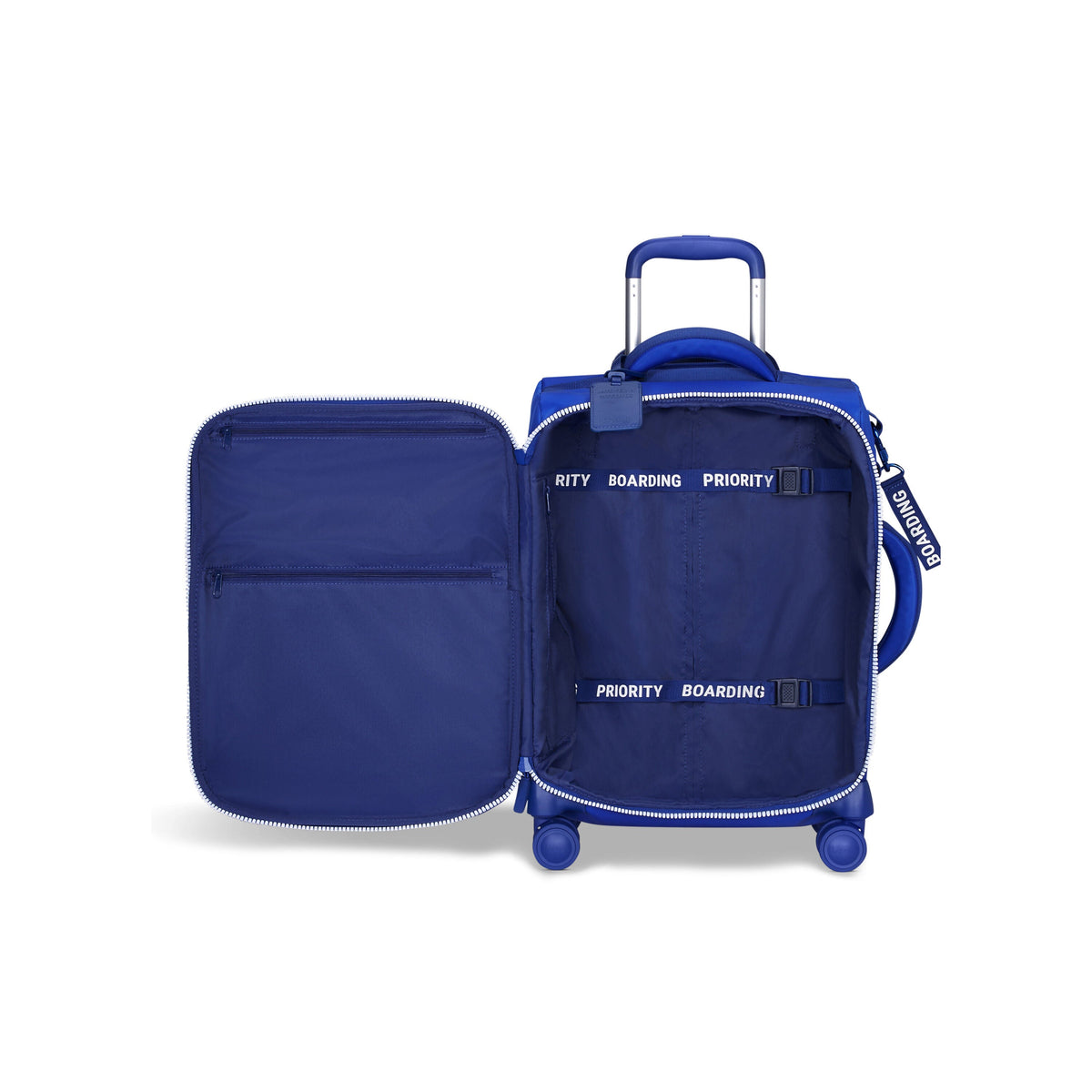 Lipault Plume Cabin Spinner - Layover in Mykonos in the color Magnetic Blue.