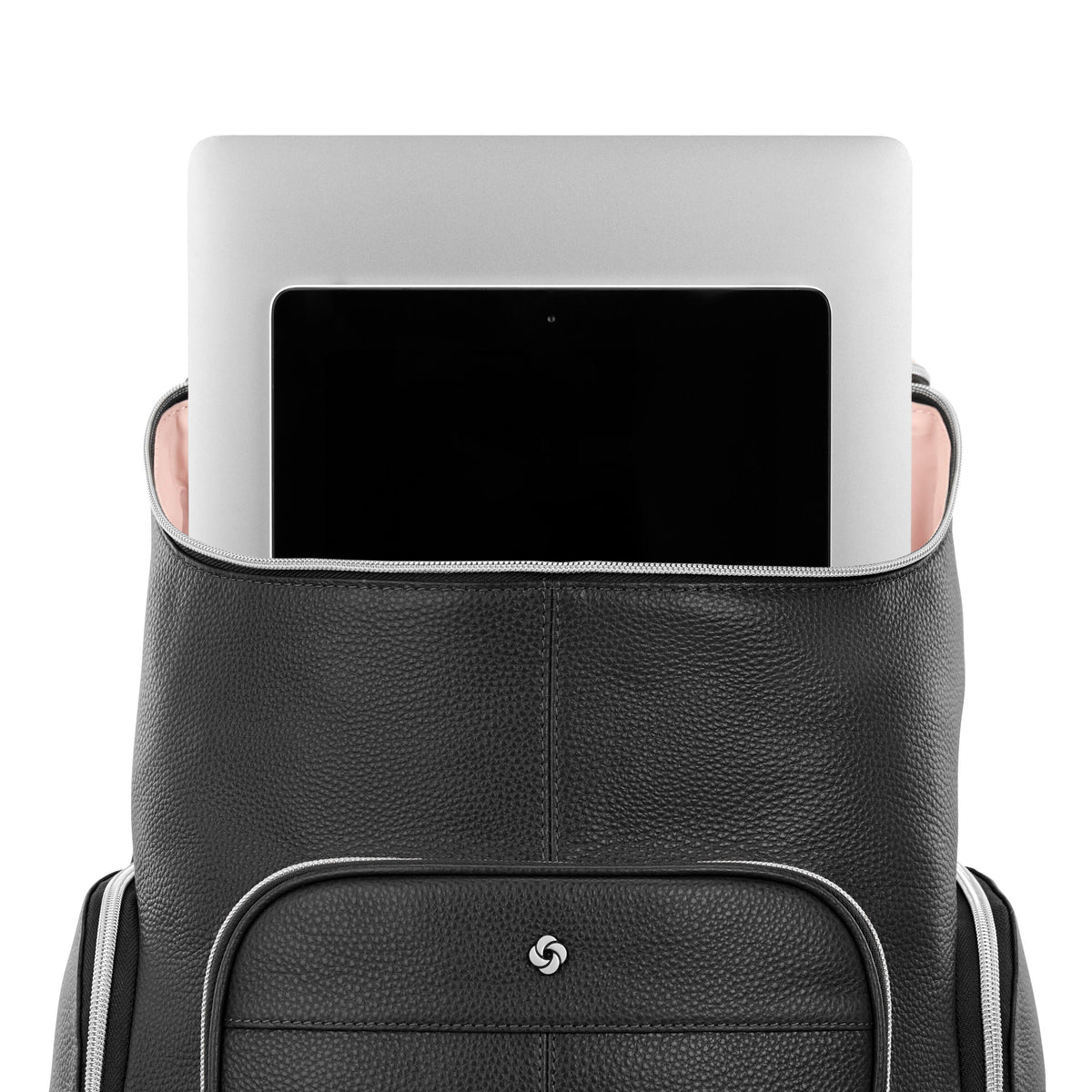 Samsonite Mobile Solution 2 Leather Deluxe Backpack in the color Black.
