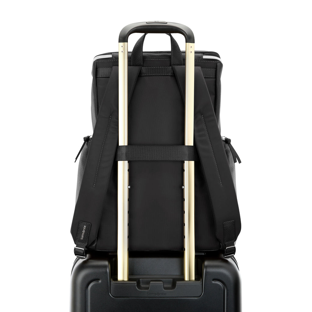 Samsonite Mobile Solution 2 Leather Deluxe Backpack in the color Black.