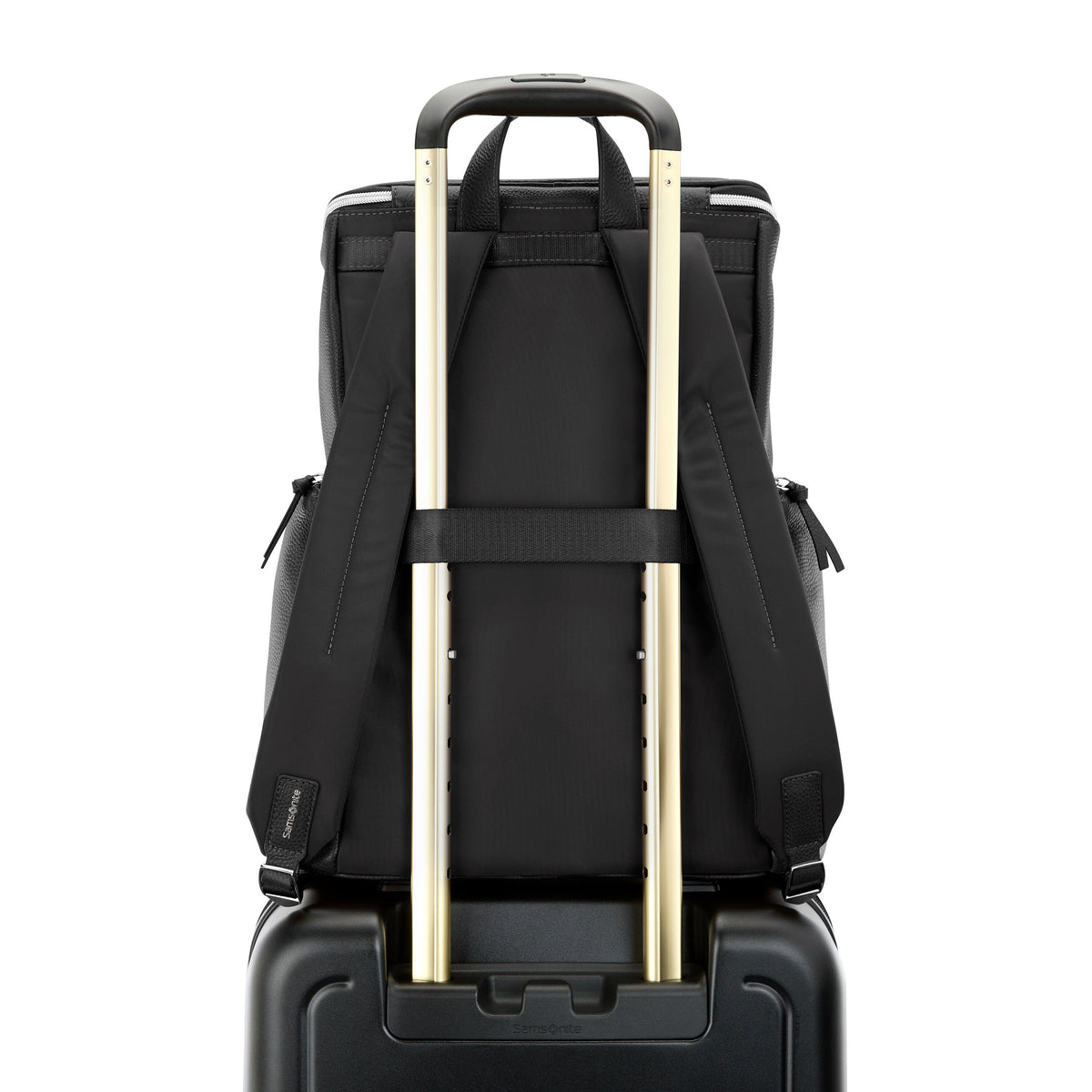 Samsonite Mobile Solution 2 Leather Deluxe Backpack in the color Black.