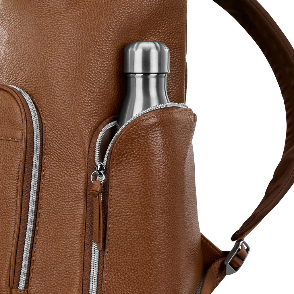 Samsonite Mobile Solution 2 Leather Deluxe Backpack in the color Cognac.