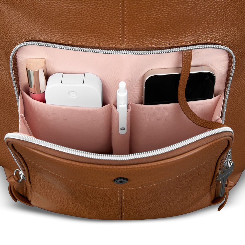 Samsonite Mobile Solution 2 Leather Deluxe Backpack in the color Cognac.