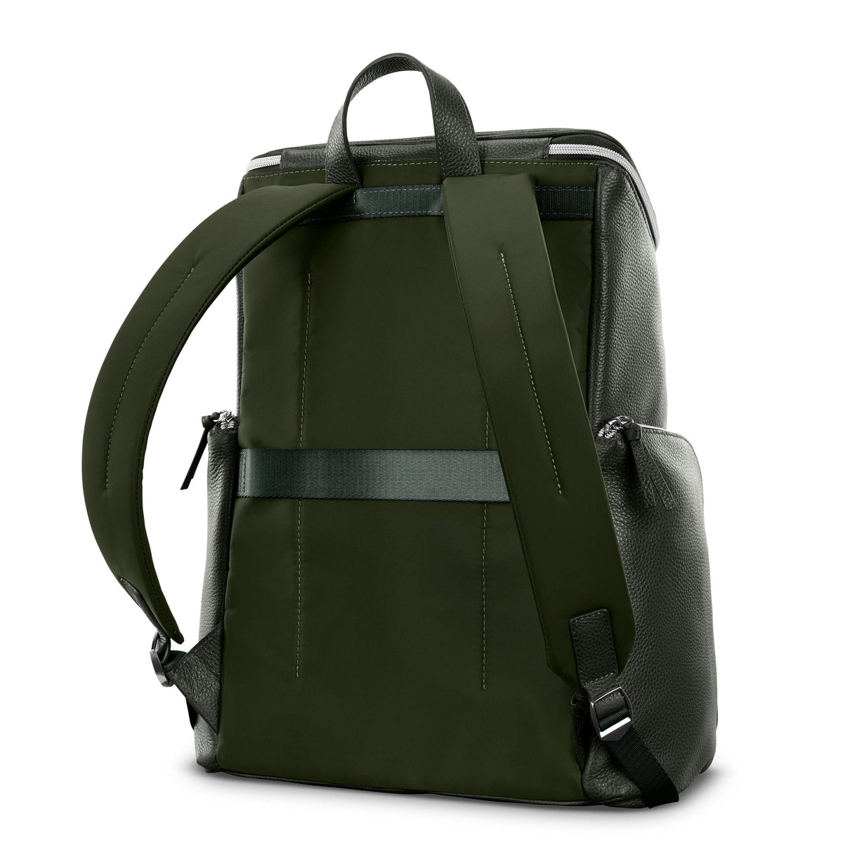Samsonite Mobile Solution 2 Leather Deluxe Backpack in the color Olive.