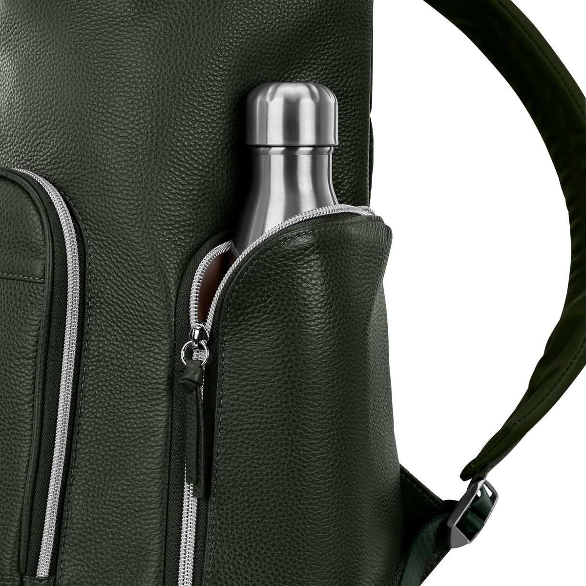 Samsonite Mobile Solution 2 Leather Deluxe Backpack in the color Olive.