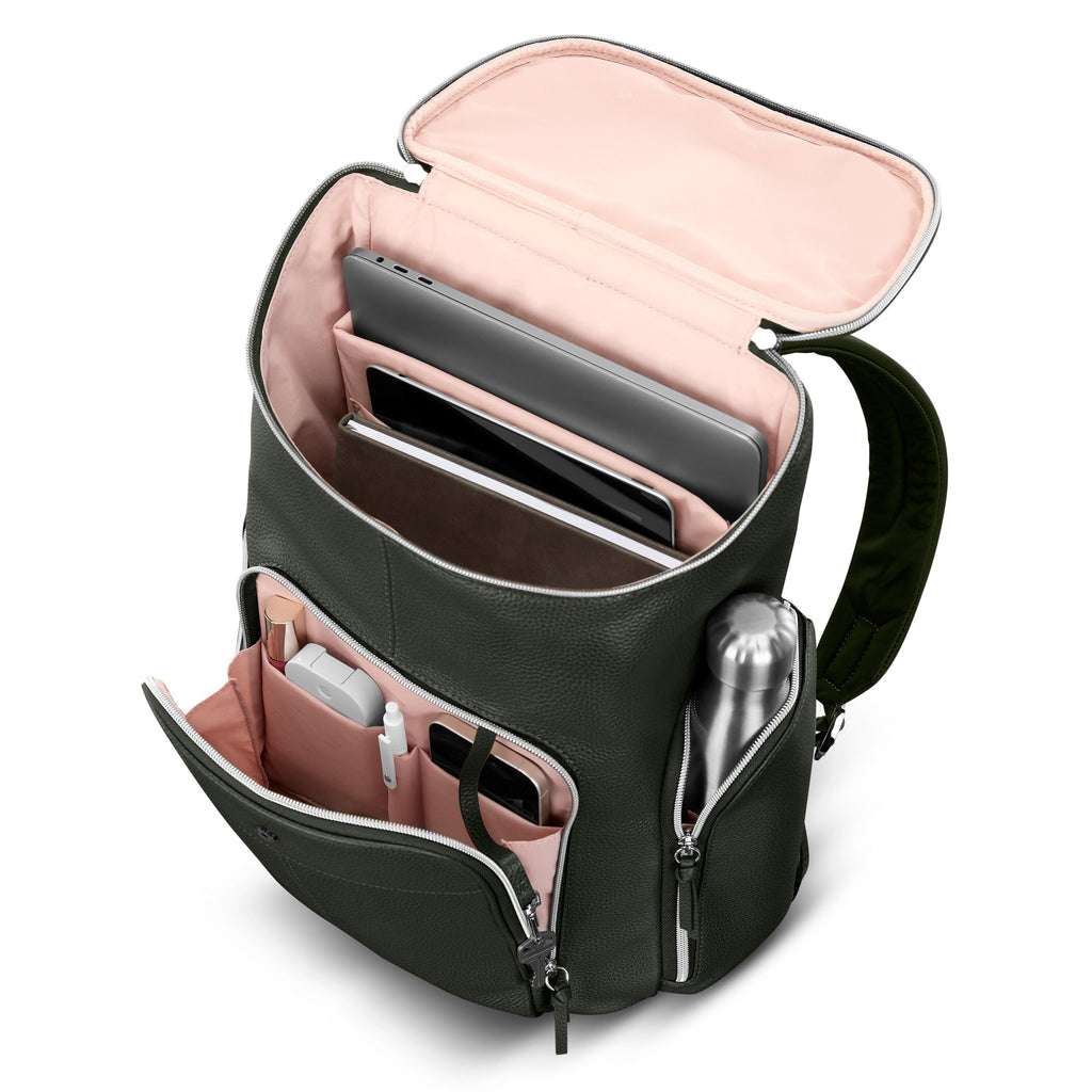 Samsonite Mobile Solution 2 Leather Deluxe Backpack in the color Olive.