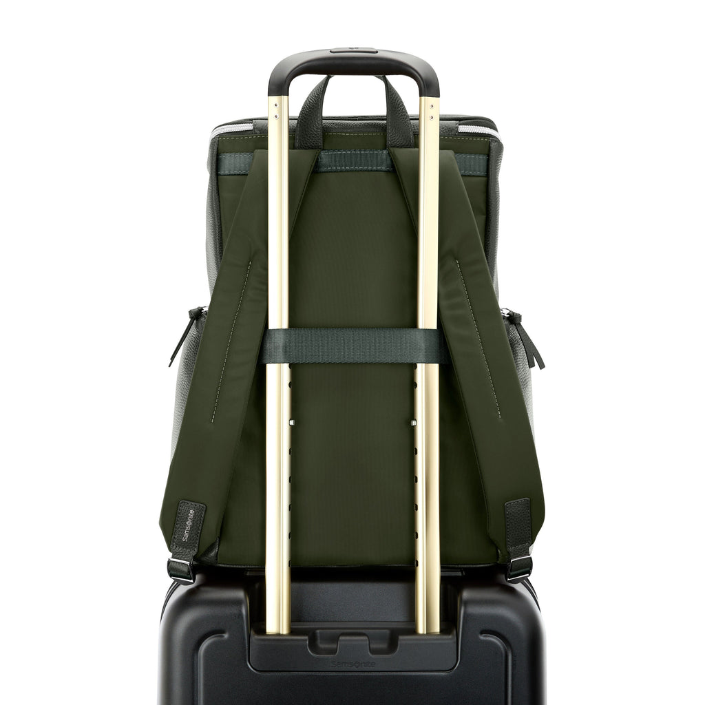 Samsonite Mobile Solution 2 Leather Deluxe Backpack in the color Olive.
