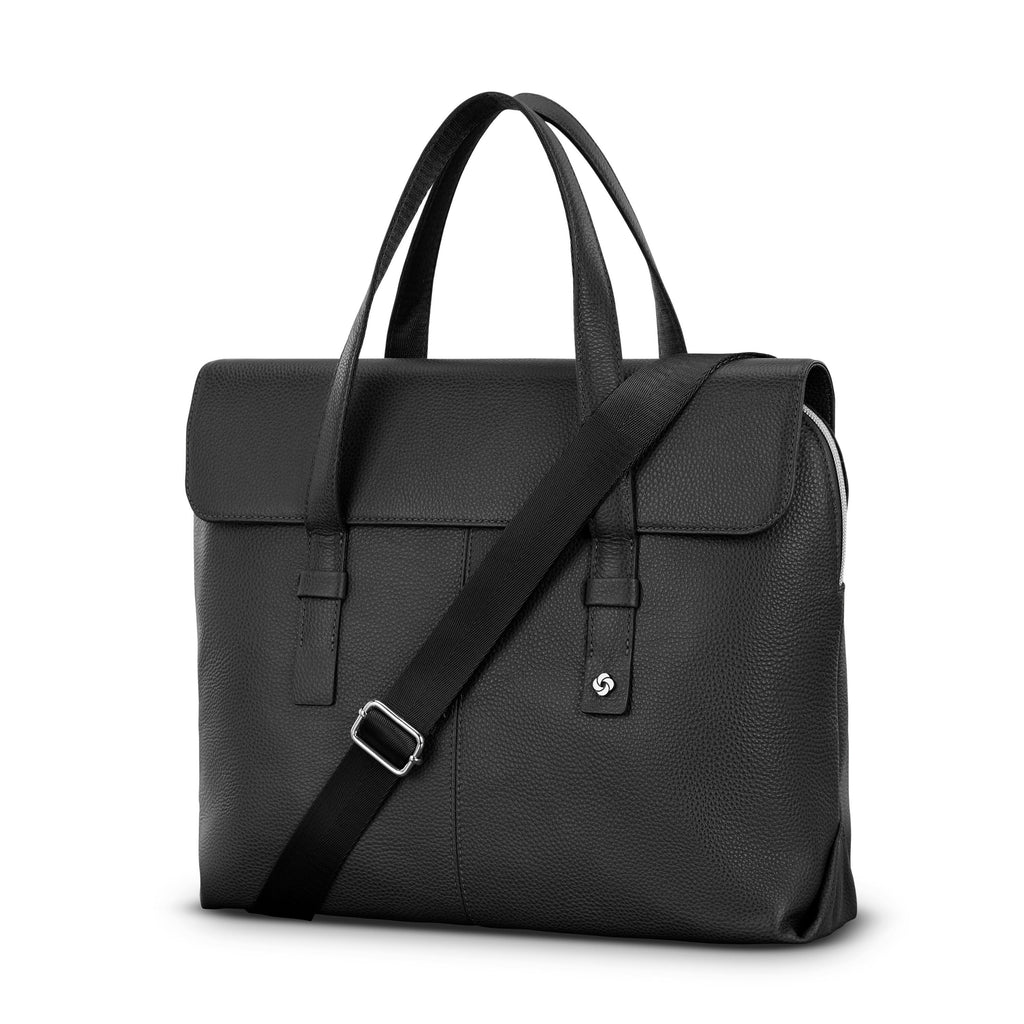 Samsonite Mobile Solution 2 Leather Convertible Brief in the color Black.