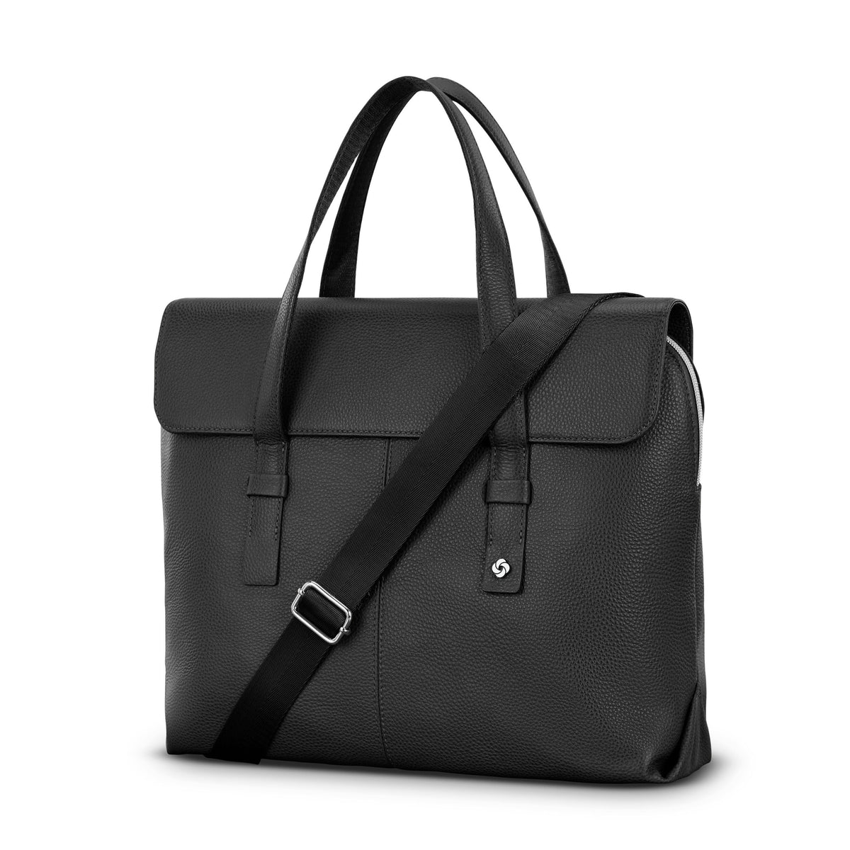 Samsonite Mobile Solution 2 Leather Convertible Brief in the color Black.