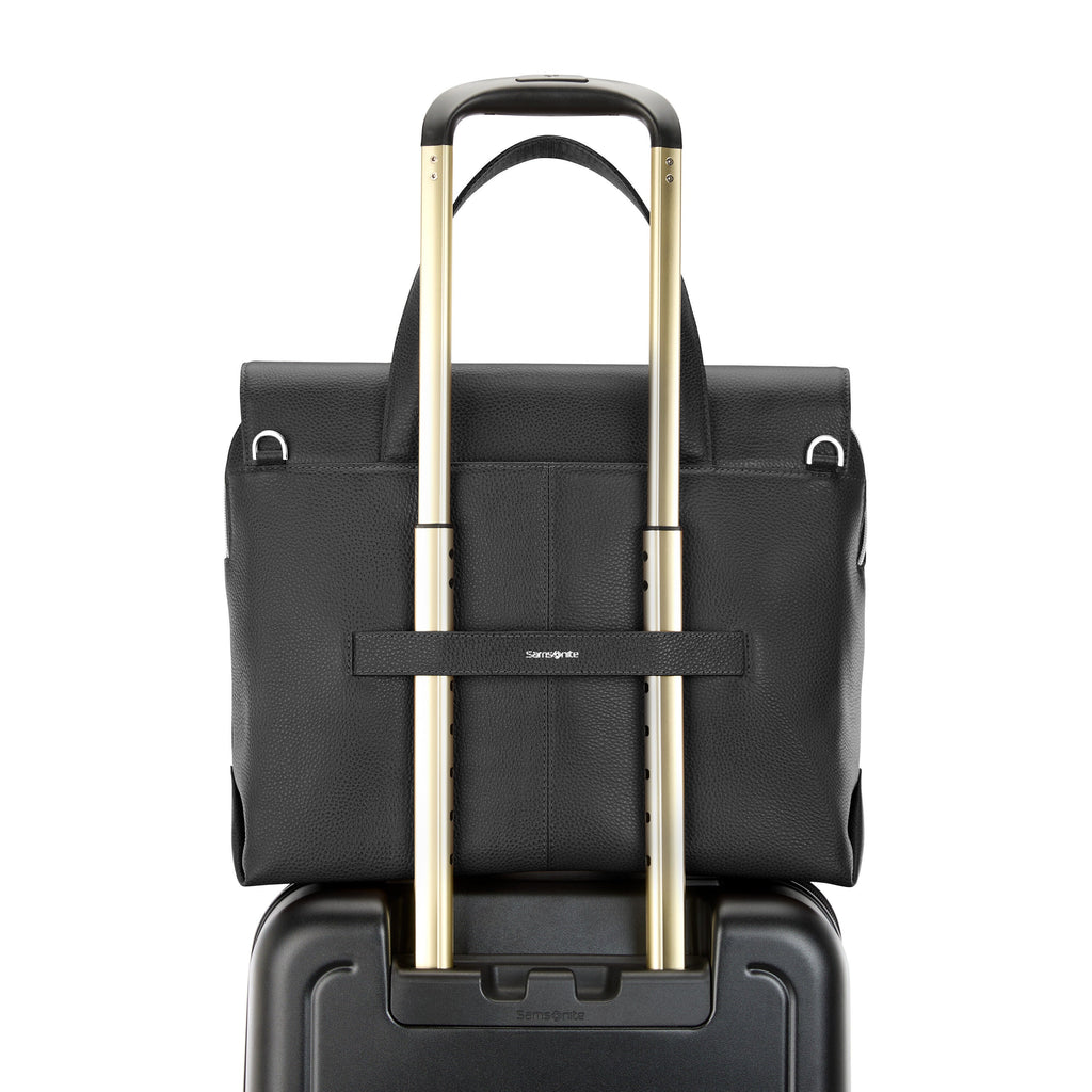 Samsonite Mobile Solution 2 Leather Convertible Brief in the color Black.