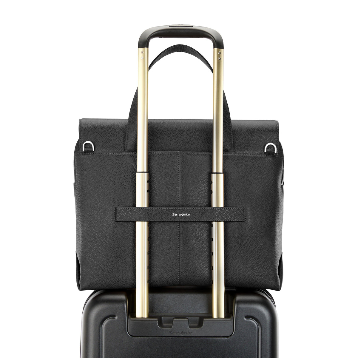 Samsonite Mobile Solution 2 Leather Convertible Brief in the color Black.