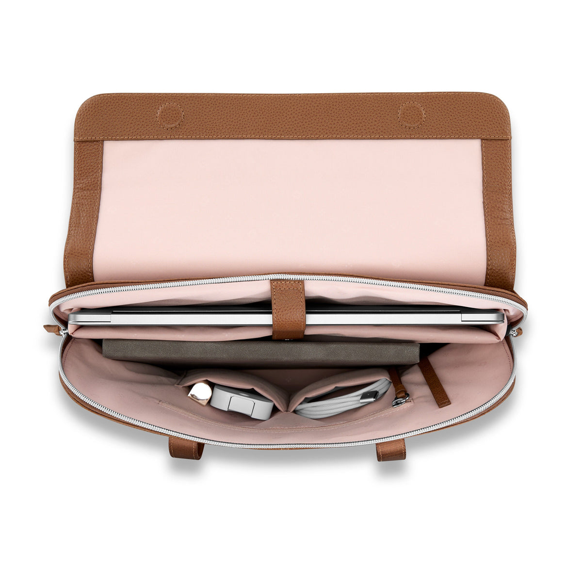 Samsonite Mobile Solution 2 Leather Convertible Brief in the color Cognac.