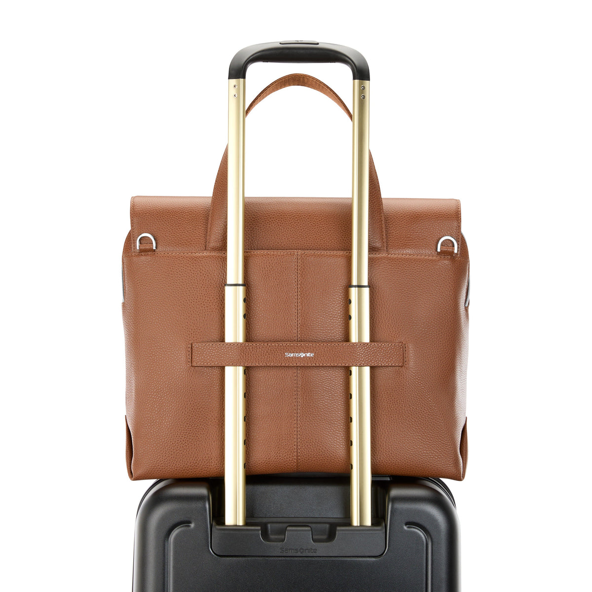 Samsonite Mobile Solution 2 Leather Convertible Brief in the color Cognac.